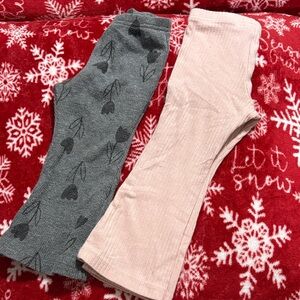 Gray and Pink Knit Leg Warmers